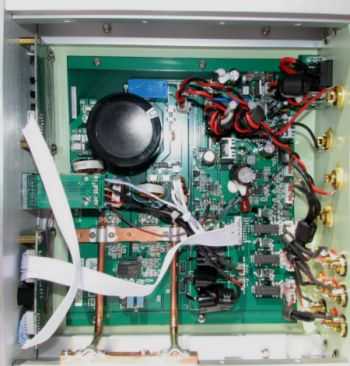 Interior view of Virtue Audio M451 amplifier.